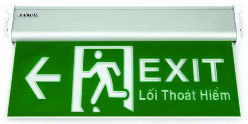 Đèn Exit Kentom - KT650, KT660 (nền xanh)